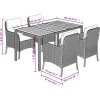 5dílný zahradní jídelní set s poduškami polyratan [3211868] (Barva Černá)