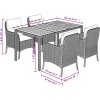 5dílný zahradní jídelní set s poduškami polyratan [3211868] (Barva Černá)