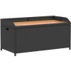 Úložná lavice černá 100 x 50 x 52 cm polyratan a akáciové dřevo [365949]