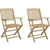 Skládací zahradní židle 2 ks 54 x 61 x 88 cm masivní akácie [365741] (Barva Světle hnědá)