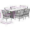 7dílný zahradní jídelní set s poduškami polyratan [3212066] (Barva Světle šedá)