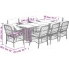 9dílný zahradní jídelní set s poduškami polyratan [3212065] (Barva Mix béžová)