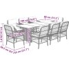 9dílný zahradní jídelní set s poduškami polyratan [3212065] (Barva Mix béžová)
