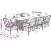 9dílný zahradní jídelní set s poduškami polyratan [3212065] (Barva Mix béžová)