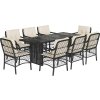 9dílný zahradní jídelní set s poduškami polyratan [3212065] (Barva Mix béžová)