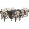 9dílný zahradní jídelní set s poduškami polyratan [3212065] (Barva Mix béžová)