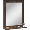 Koupelnové zrcadlo s poličkou hnědý dub 50x12x60 cm kompozit [842420]