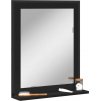 Koupelnové zrcadlo s poličkou černé 50 x 12 x 60 cm kompozit [842416]