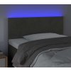 Čelo postele s LED 100x5x78/88 cm samet [3121375] (Barva Tmavě šedá)