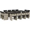 13dílný zahradní jídelní set s poduškami polyratan [3211223] (Barva Světle šedá)