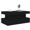 Konferenční stolek s LED osvětlením 90 x 50 x 40 cm [839848] (Barva Černá)
