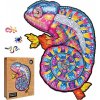 Puzzle Puzzler dřevěné, barevné - Hypnotický chameleon [6950292]