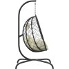 Závěsné křeslo ve tvaru vejce s polštářem polyratanové a ocelové [360047] (Barva Taupe)