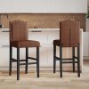 Barové židle 2 ks masivní kaučukové dřevo a textil [4006210]
