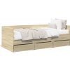 Válenda se zásuvkami bez matrace 90 x 200 cm [3280820] (Barva dub sonoma)