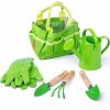 Zahradní nářadí Bigjigs Toys v plátěné tašce zelený