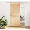 Posuvné dveře s kováním 90 x 210 cm masivní borové dřevo [3203107]