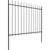 Zahradní plot s kopím nahoře ocelový 1603,5 x 150 cm [277637] (Barva Černá)