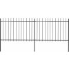 Zahradní plot s hroty ocelový 3,4 x 1,2 m [277621] (Barva Černá)