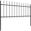 Zahradní plot s kopím nahoře ocelový 1426 x 80 cm [277609] (Barva Černá)