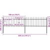 Zahradní plot s kopím nahoře ocelový 359 x 80 cm [277603] (Barva Černá)