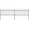 Zahradní plot s kopím nahoře ocelový 359 x 80 cm [277603] (Barva Černá)