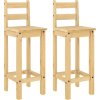 Barové židle 2 ks masivní borové dřevo [4005695] (Barva Bílá)