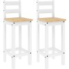 Barové židle 2 ks masivní borové dřevo [4005695] (Barva Bílá)