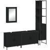 4dílný set koupelnového nábytku kompozitní dřevo [3214810] (Barva Černá)