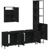 4dílný set koupelnového nábytku kompozitní dřevo [3214810] (Barva Černá)