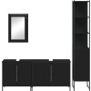 4dílný set koupelnového nábytku kompozitní dřevo [3214810] (Barva Černá)