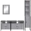 4dílný set koupelnového nábytku kompozitní dřevo [3214808] (Barva Šedá sonoma)