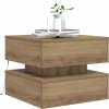Konferenční stolek s LED osvětlením 50 x 50 x 40 cm [839858] (Barva Kouřový dub)