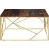 Konferenční stolek nerezová ocel a masivní dřevo [349958] (Barva Zlatá)