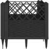Zahradní truhlík s kolíky 43,5 x 43,5 x 43,5 cm PP [368007] (Barva Černá)