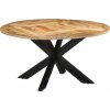 Jídelní stůl Ø 150 x 76 cm masivní hrubé mangovníkové dřevo [351710]