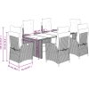 7dílný zahradní jídelní set s poduškami polyratan [3213354] (Barva Hnědá a krémová)