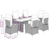 7dílný zahradní jídelní set s poduškami polyratan [3213354] (Barva Hnědá a krémová)