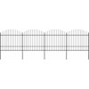 Zahradní plot s hroty ocel (1,5–1,75) x 6,8 m černý [277742]