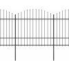 Zahradní plot s hroty ocel (1,5–1,75) x 15,3 m [277747] (Barva Černá)