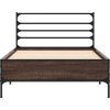 Rám postele 100 x 200 cm kompozitní dřevo a kov [845589] (Barva Kouřový dub)