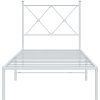 Kovový rám postele s čelem 75 x 190 cm [376541] (Barva Bílá)