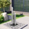 Zahradní fontána stříbrná 48 x 34 x 88 cm nerezová ocel [48090]