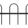 Zahradní plot s obloučky ocelový 8,5 x 1,2 m [277669] (Barva Černá)