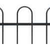 Zahradní plot s obloučky ocelový 1,8 m [144928] (Barva Černá)