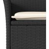 5dílný zahradní jídelní set s poduškami polyratan a akácie [3278728] (Barva Černá a krémová)