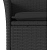 5dílný zahradní jídelní set s poduškami polyratan a akácie [3278728] (Barva Černá a krémová)