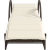 Zahradní lehátko s poduškou 60 x 199 x 42 cm polyratan [368261] (Barva Béžová)