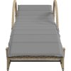 Zahradní lehátko s poduškou 60 x 199 x 42 cm polyratan [368261] (Barva Béžová)
