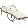 Zahradní lehátko s poduškou 60 x 199 x 42 cm polyratan [368261] (Barva Béžová)
